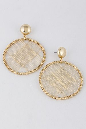 Fashion Racquet Inspired Round Earrings 7DBC8